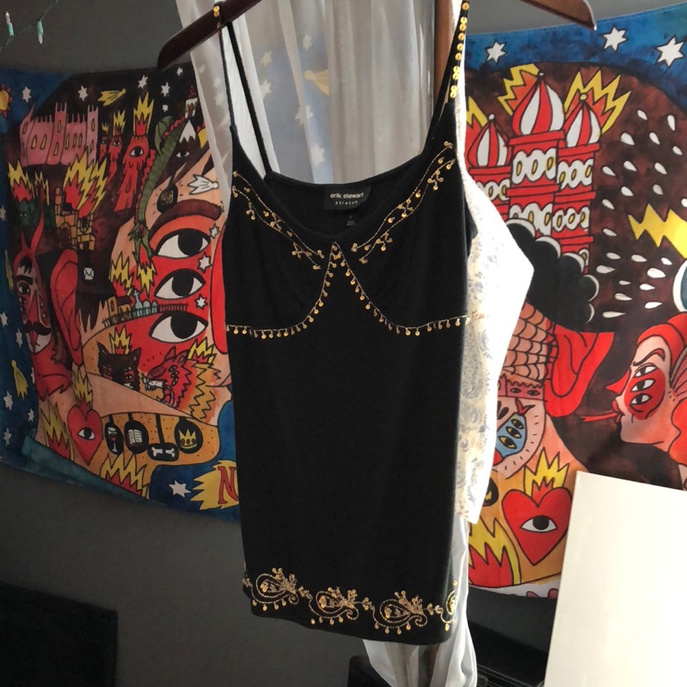 Black sequin tank